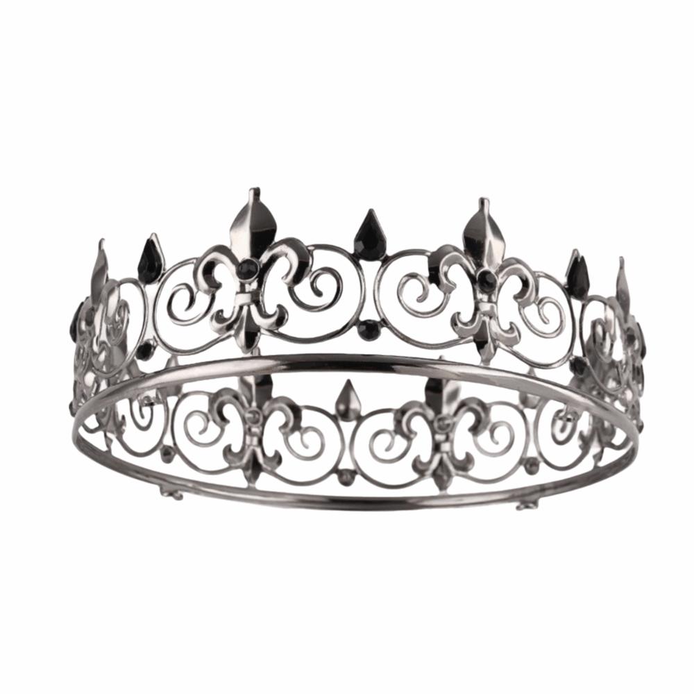 Korean Style Metal Prince Crowns Hair Hoop Round Tiaras Simple King Crown  Hair Ornaments