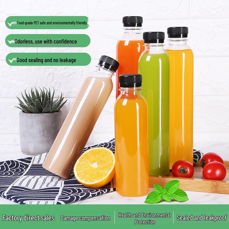 Disposable Transparent Plastic Beverage Bottle for Water, Juice, or Milk Tea
