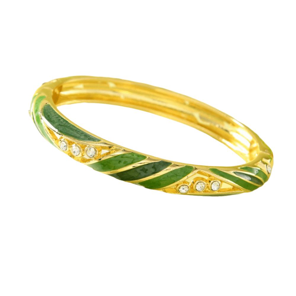 

Traditional Chinese Crystal Bangle Enamel Women s Hand Bracelet Jewelry Gifts StyleB Dark Green