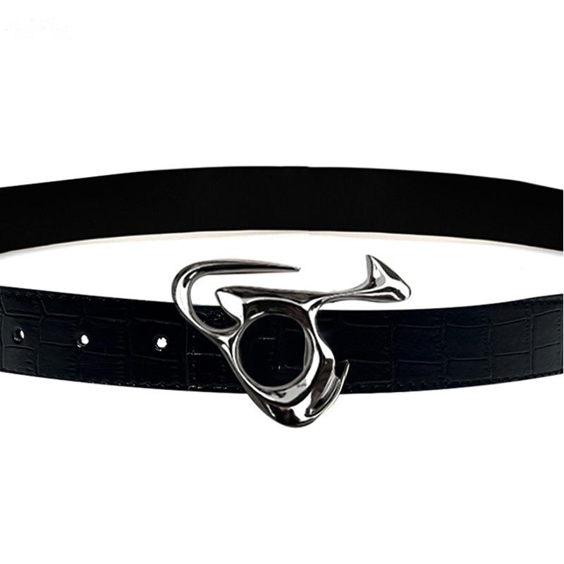 

Belt leather retro belt design spring and summer new double-sided crocodile pattern cowhide belt women s accessories 90~105 чёрный