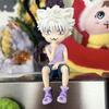 Japan Anime Killua Zoldyck Silver Hair Q Version Sitting Posture Static Character Model Desktop Decoration Friends Birthday Gift