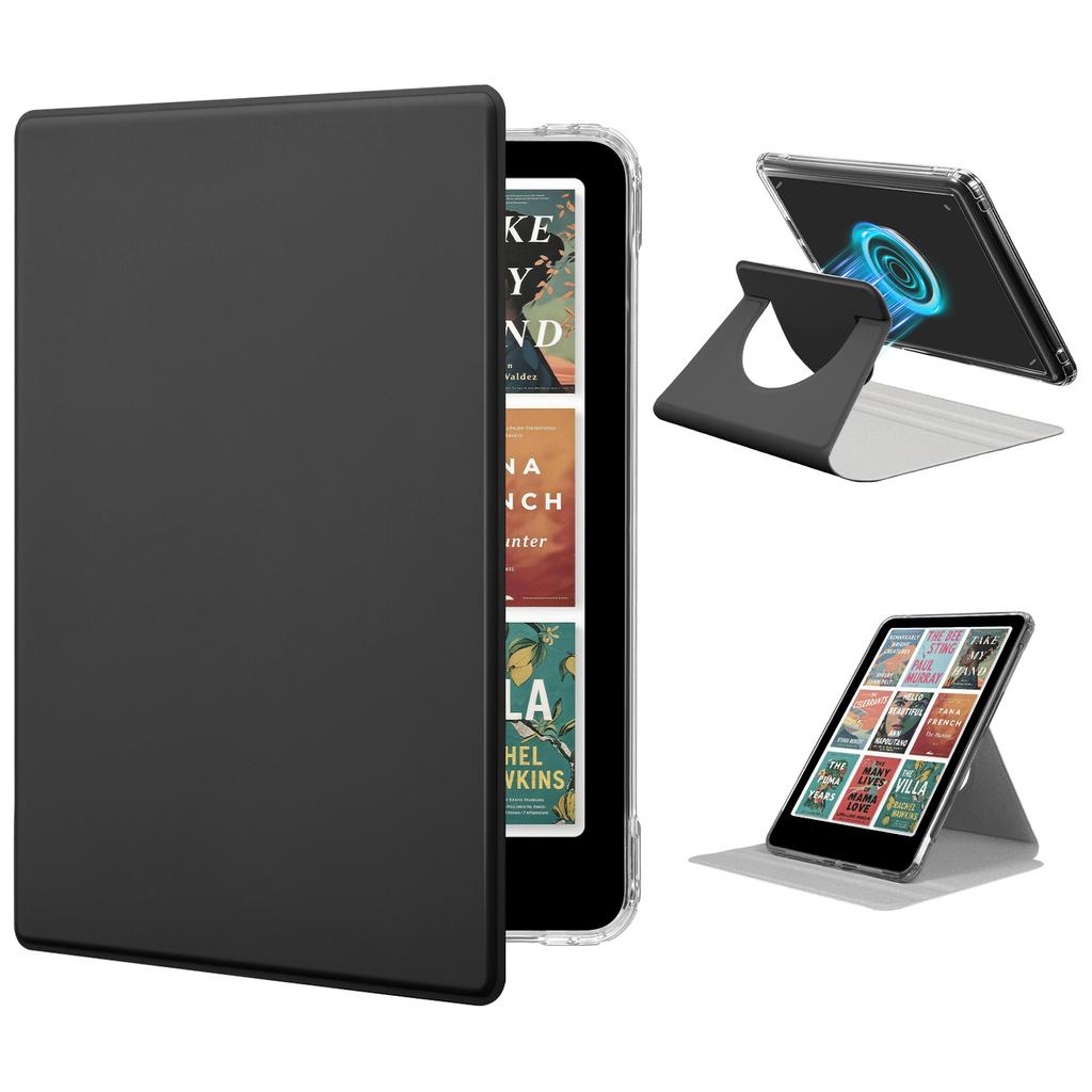 Case for 7-inch Kindle Paperwhite (12th Generation – 2024 Release) with 360-degree rotating, detachable magnetic stand