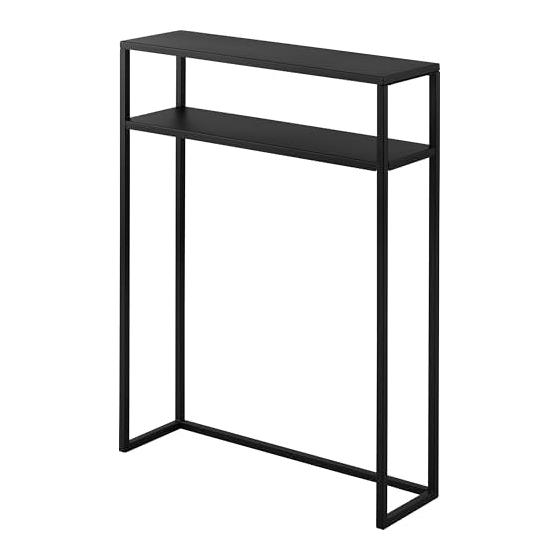 Console Table with Shelf Tower Black Entrance Entrance Yamazaki Jitsugyo Hallway Entrance Stand Entrance Storage Scandinavian Shelf Rack Wooden Top