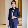 Trolman Women's Striped Double-Breasted Business Suit Set
