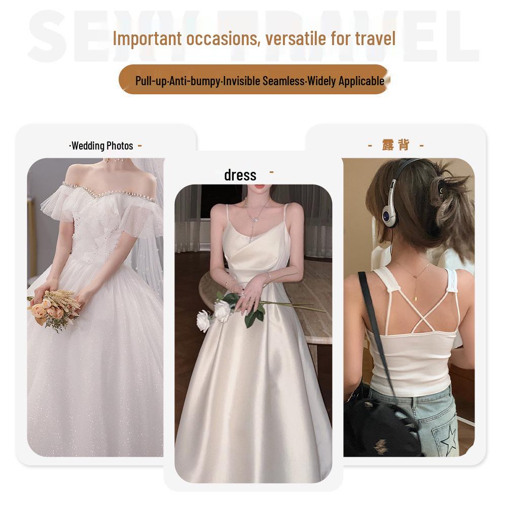Pasties Reggiseno Silicone Senza Spalline Invisibili - Copri Capezzoli Rotondi Traspiranti per Matrimonio e Abiti Canottiera