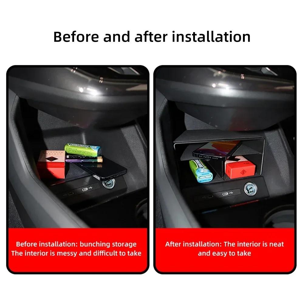 Zentrale Steuerung Aufbewahrungsbox Geeignet für Audi Q5/Q4 Etron Tür Armlehne Box Wasser Tasse Halter Matte Auto Lagerung Innen Produkte
