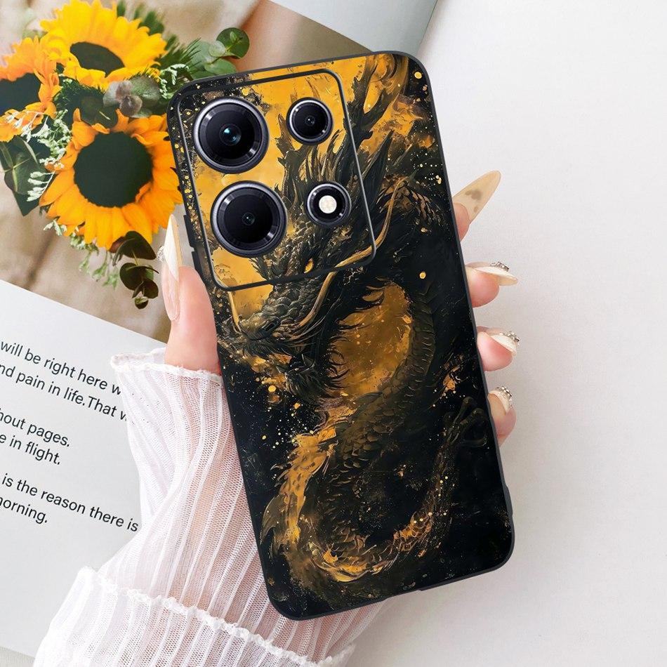 For Infinix Note 30 30Pro X678B X6716B X6711 Cool Dragon Tiger Phone Case Note 30 Pro Note30 4G 5G Black Silicone Soft Cases