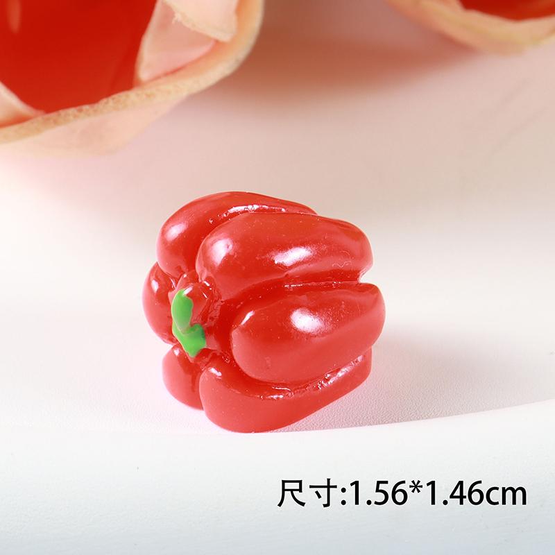 5pcs Simulated Fruit Resin Ornaments Mini Food Vegetables Fingertip Mini Handicraft DIY Hair Clips Phone Case Resin Accessories