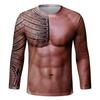 Funny Fake Muscle Graphic T Shirt Men's Long Sleeve T-Shirt Sports 3D Printed Tshirt Casual Spring Running Tees Tops