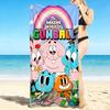 1Pc Gumball'S World Adventure Beach Towel, Quick Dry, Multi-Use for Beach Pool Gym Yoga Home Travel, Christmas, Halloween, Xmas Gift M929344