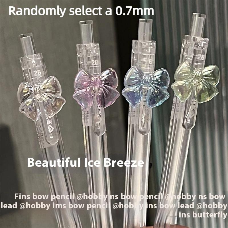 

1/4Pcs 0.5/0.7Mm 2B Refill Cute Automatic Pencils Kawaii Transparent Bowknot Mechanical Pencil School Office Supplies Stationery A7