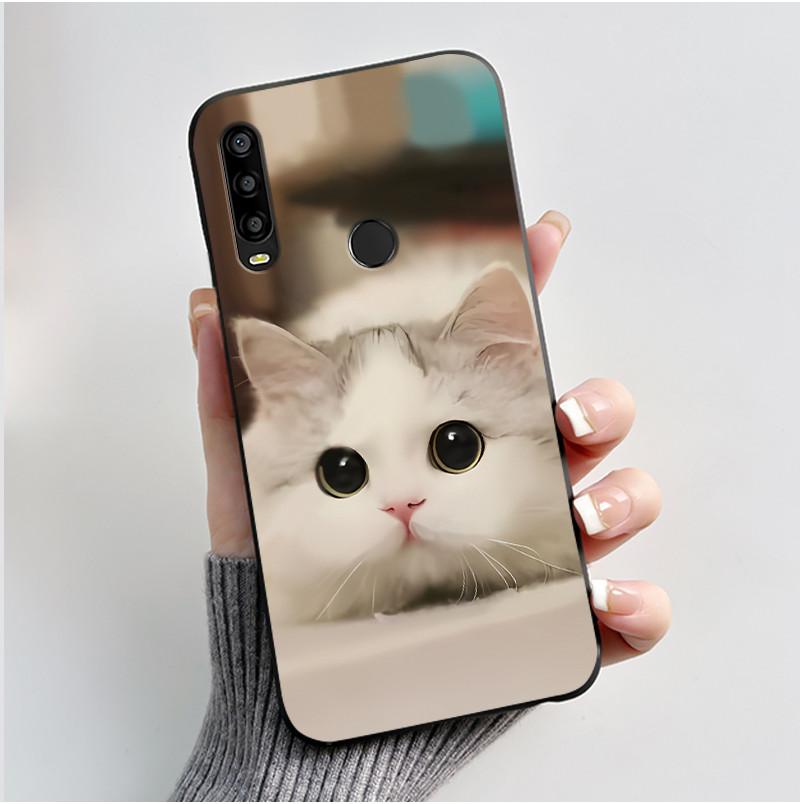 Casing For TCL L10 Pro Case Aesthetic Fashion Cute Cat Cartoon Pattern Shockproof Soft Silicone Back Cover Black TPU Phone Case