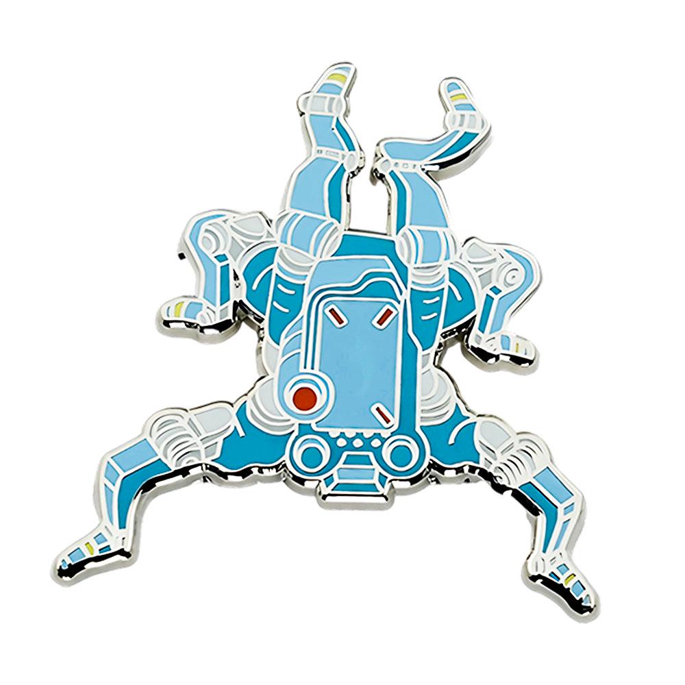 Punk 2077 Spider Robot Enamel Brooch: Cyberpunk Tech Pin Gift небесно-голубой