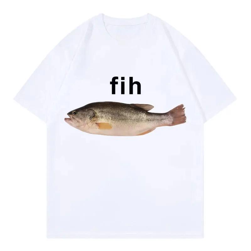 

Funny Fih Fish Meme Tshirt Fashion Short Sleeve Tee Shirts Women Casual Loose Tops Summer Fashion Streetwear Aesthetic Clothes 3XL
