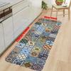 1 Pieza Alfombras de Cocina Antifatiga, Estilo Retro Estampado Impermeable Antideslizante Gruesa Acolchada Alfombrilla Comodidad para Estar de Pie
