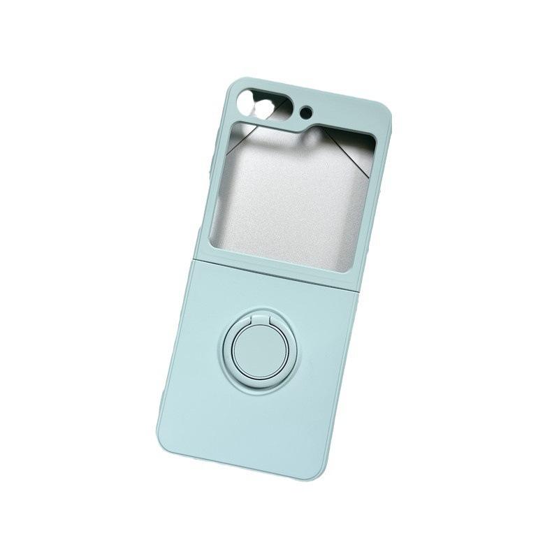 Applicable To Samsung Zflip7 Liquid Silicone Zflip6 Ring Mobile Phone Case Zflip4 Folding Screen Protective Case Foreign Trade