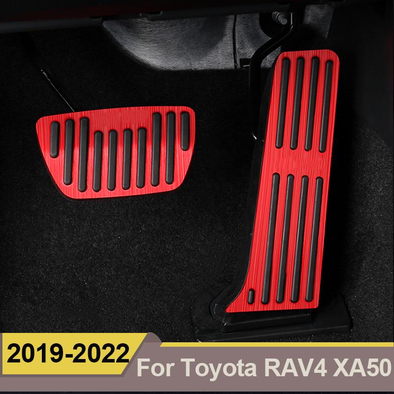 Aluminum Accelerator Gas Pedal Brake Pedal Non-Drilling Cover Footrest Pad For Toyota RAV4 RAV 4 XA50 - 2022 Accessories