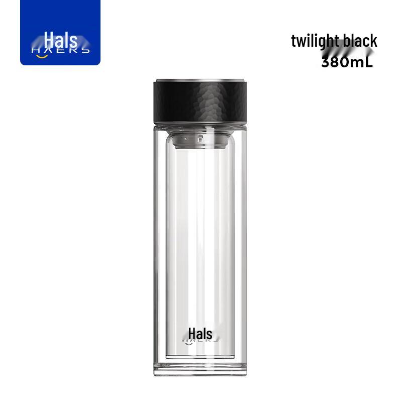 HAERS Double-Wall Anti-Scald Business Glass Tea Cup
