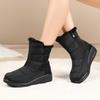 Hochwertige Warme Pelz Damen Winterstiefel Dicke Sohle Lässig Outdoor Baumwollschuhe Kältebeständig Keilabsatz Schuhe für Damen