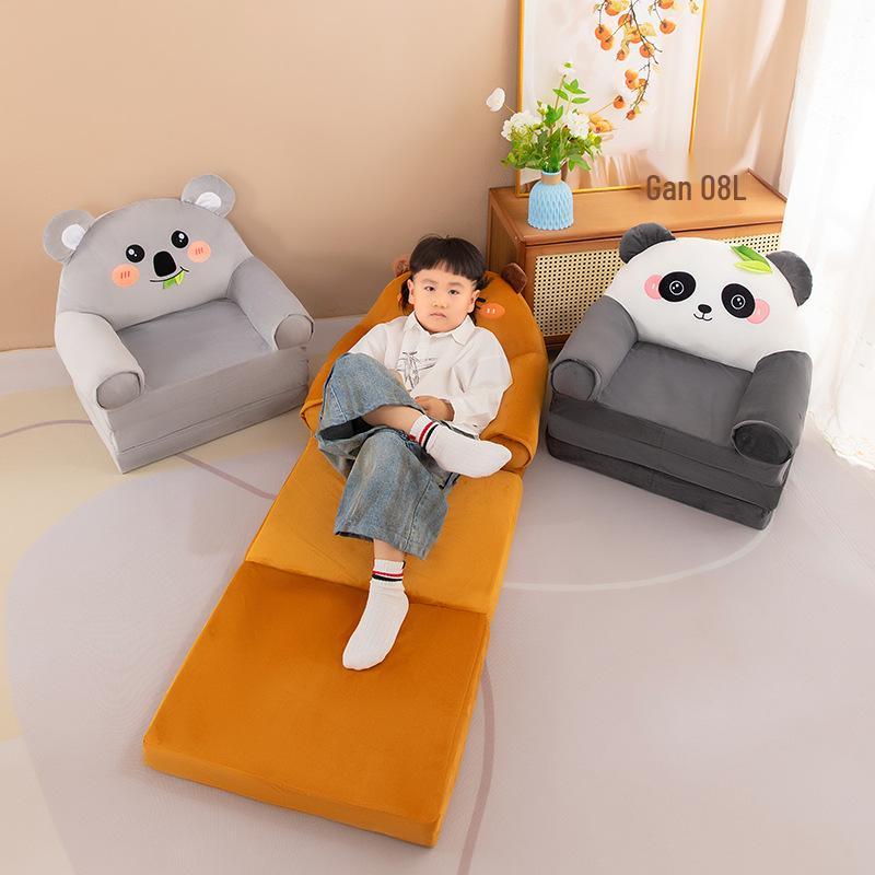 Kids' Plush Folding Stool: Panda, Capybara & Cow Design, Perfect for Playroom or Gift
