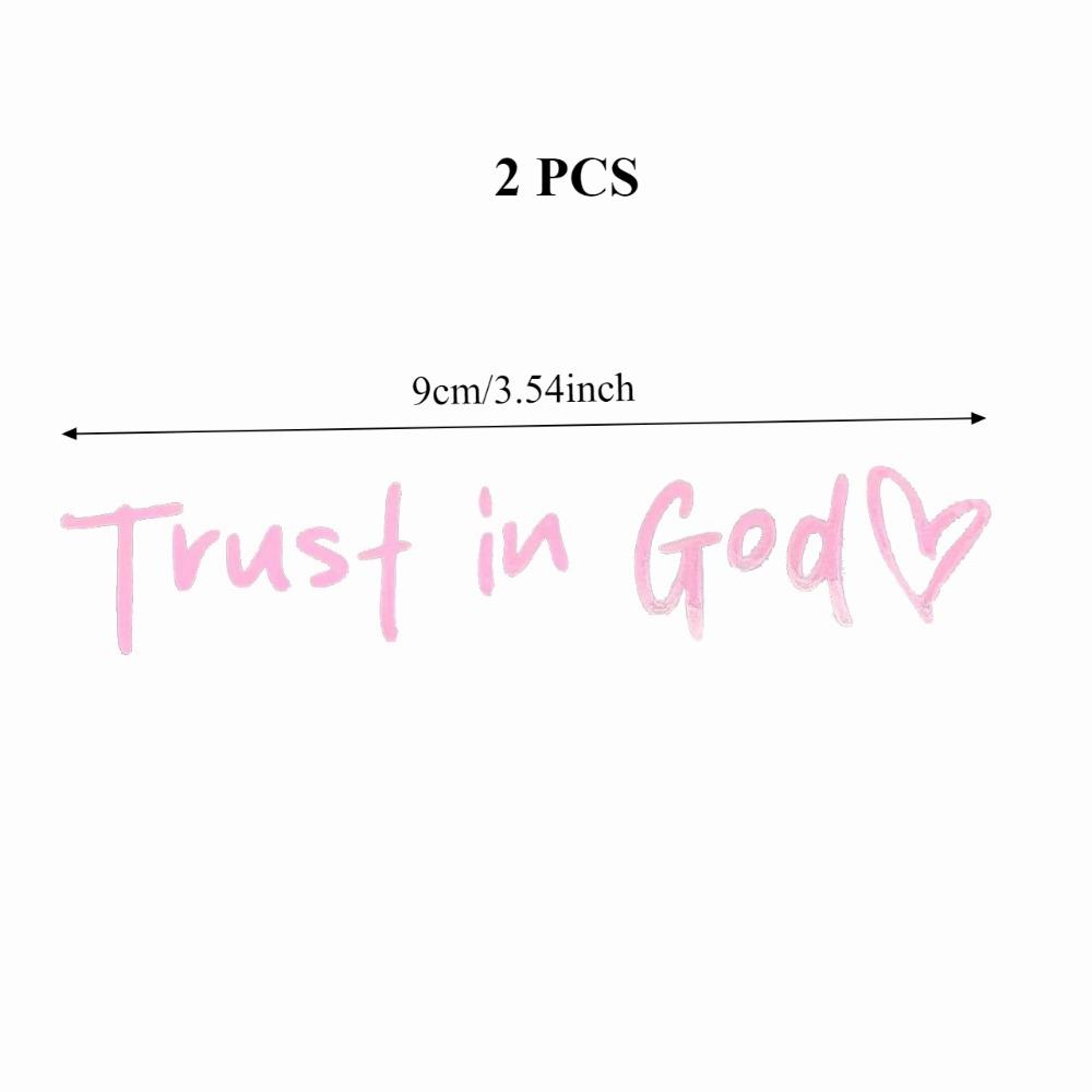 2pcs Trust In God Car Rearview Mirror Sticker Vinyl Graphic With Heart Cars Trucks Windows Laptops Decal Faith Hope Love Teacher Christamas Gift