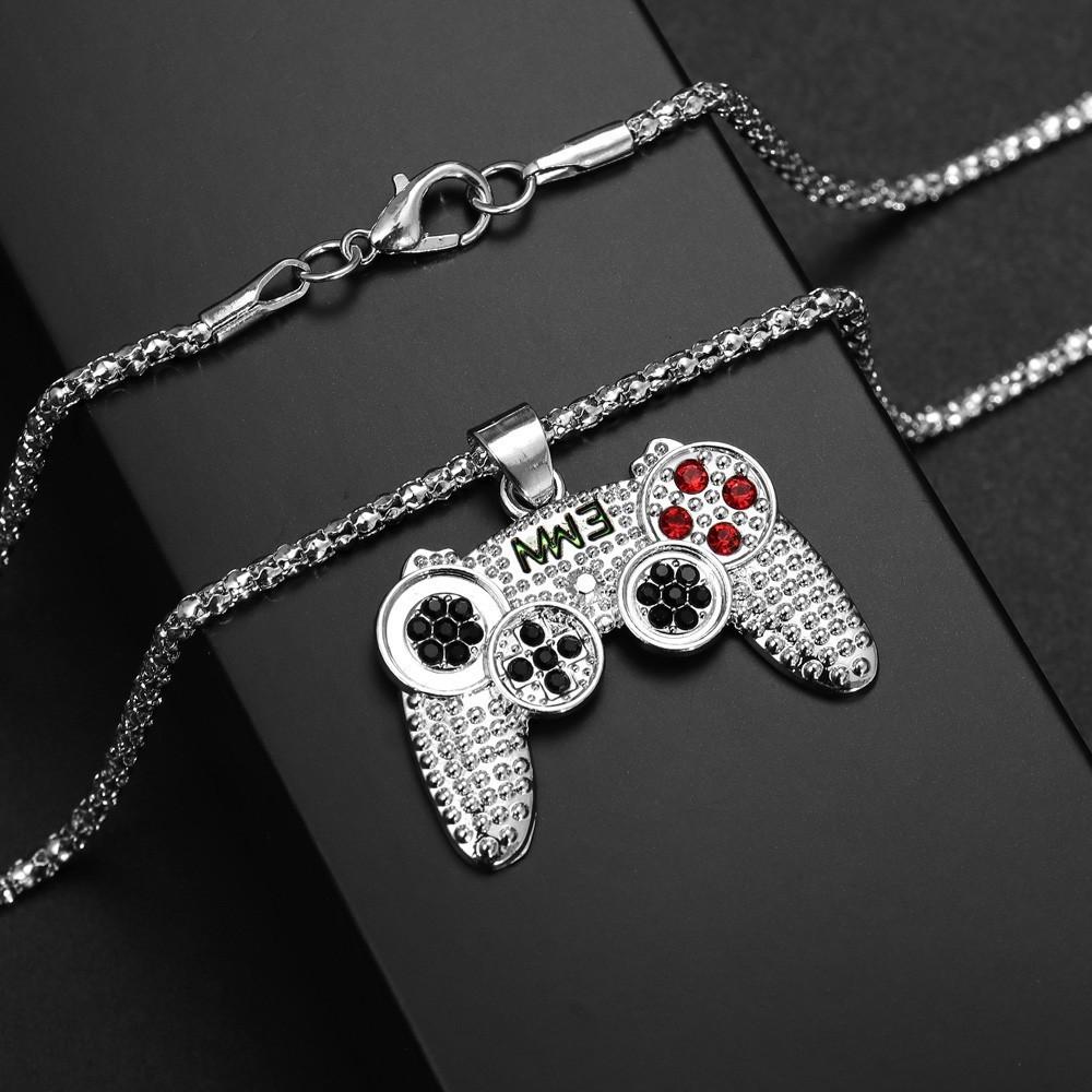 Childhood Retro Necklace Nostalgic Cartoon Mini Electronic Metal Game Console Handle Keychain Necklace Neutral