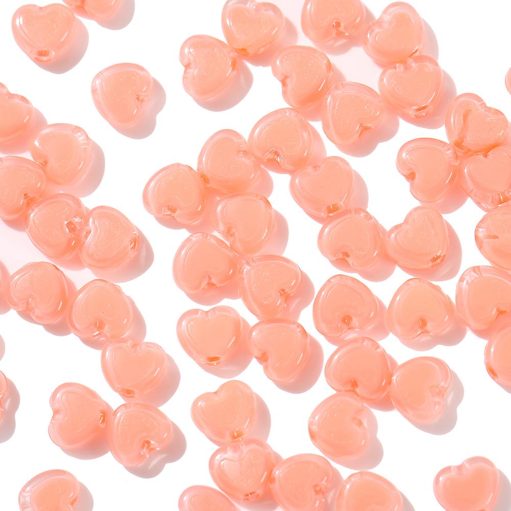 50pcs/Lot 7x8mm Acrylic Heart Beads for Jewelry Making Loose Spacer Beads DIY Necklace Bracelet Accessories Supplies