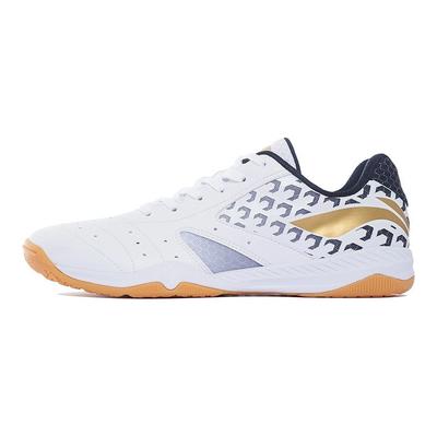Li Ning Fabric Synthetic Leather Shock Absorbing Non-Slip Wear-Resistant Breathable Low-Top Training Shoes Unisex Sneakers White Black APPS001-1