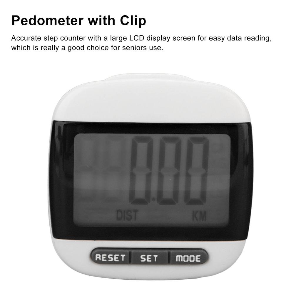 Elderly Step Counter LCD Display Clear Screen Accurate Walking Pedometer with Clip