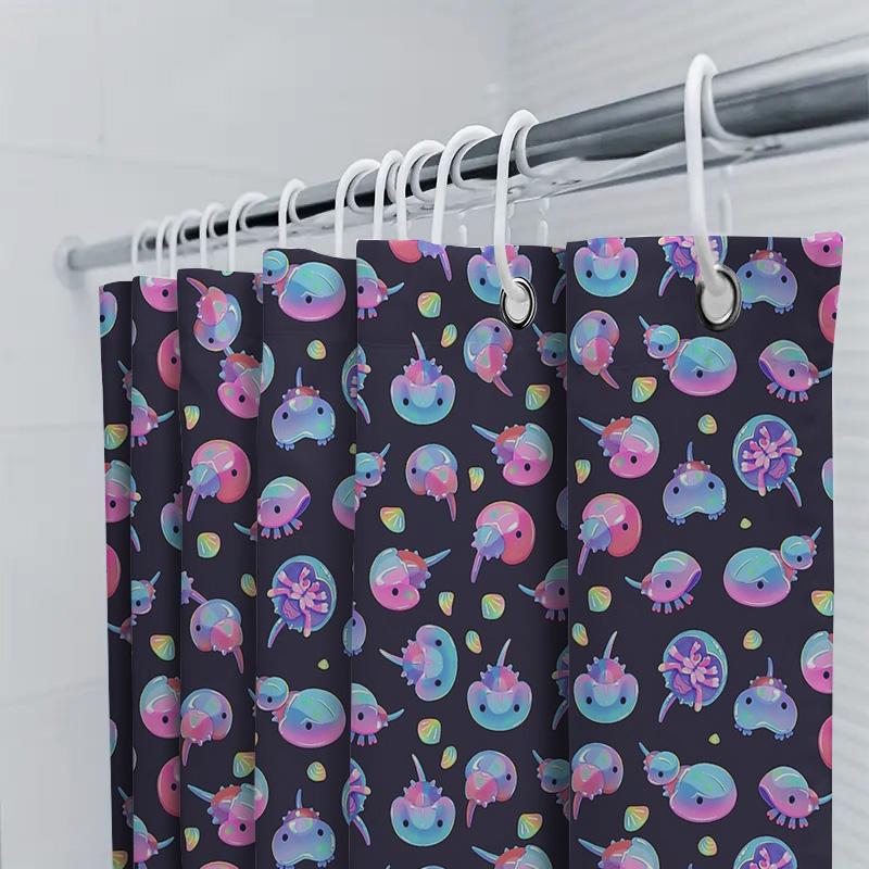 Cute Octopus Shower Curtain Ocean Sea Life Bathroom Decor Nautical Blue Backdrop Waterproof Fabric Home Decor