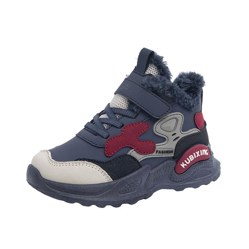 

Winter Children s Fleece-lined Sneakers Versatile Chunky Sneakers for Girls and Warm Running Shoes for Boys 37 синий