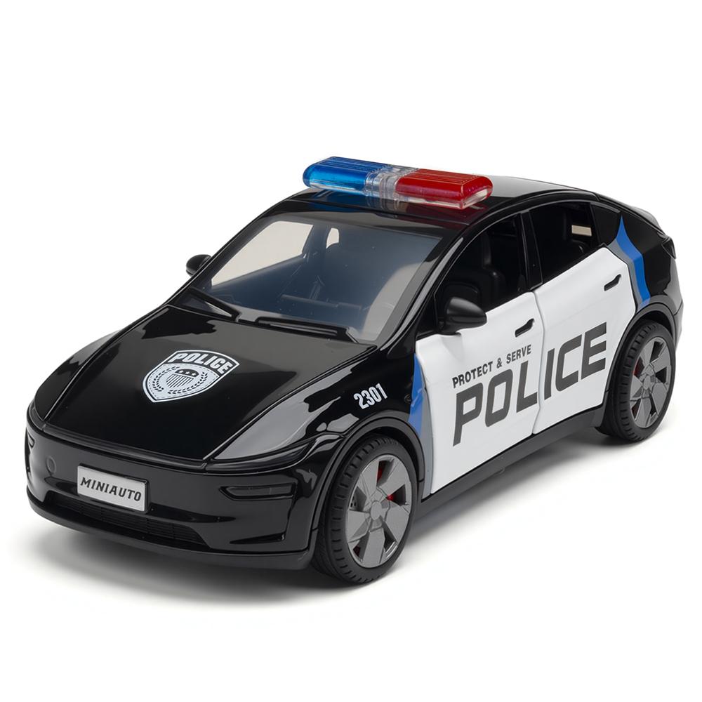 AKW1 Auto Tesla Model Y Alloy Car Model Toy Sound Light Horn Opening Door Alloy Vehicle Collectible Simulation Model for Ages...