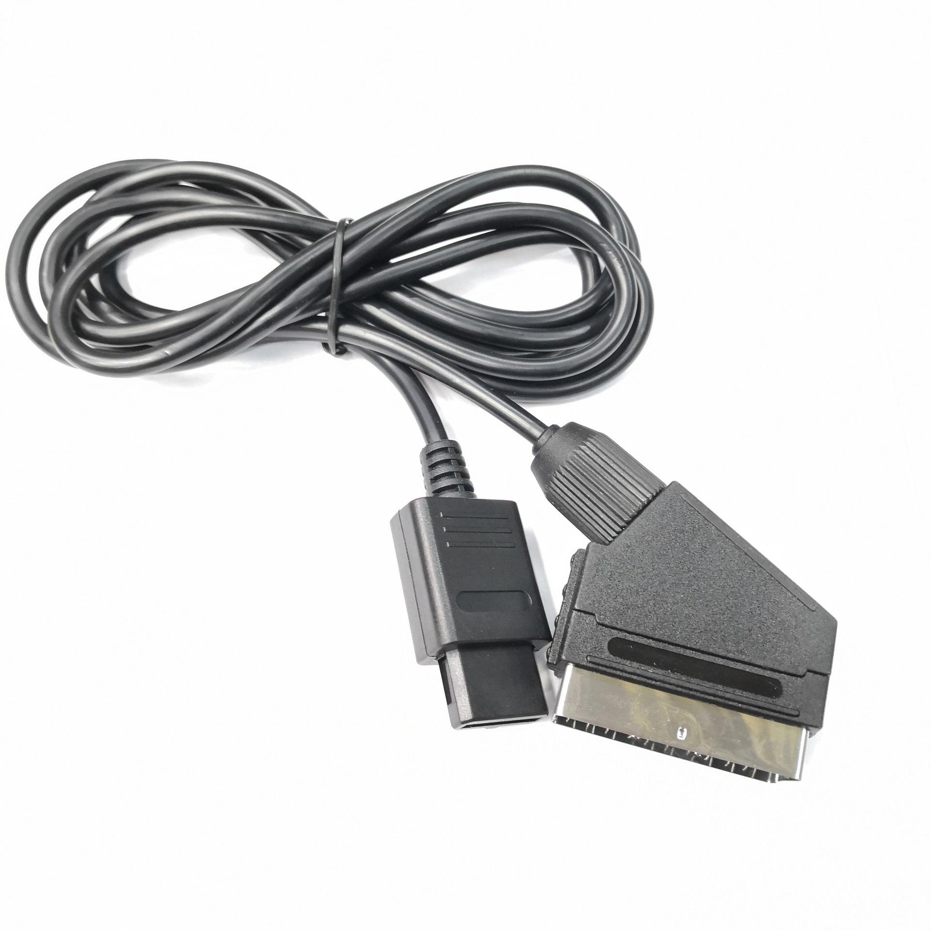 50pcs Applicable For N64/ngc/ Super Rgb Pair Broom Head Cable N64 Scart Rgb Cable 1.8m чёрный
