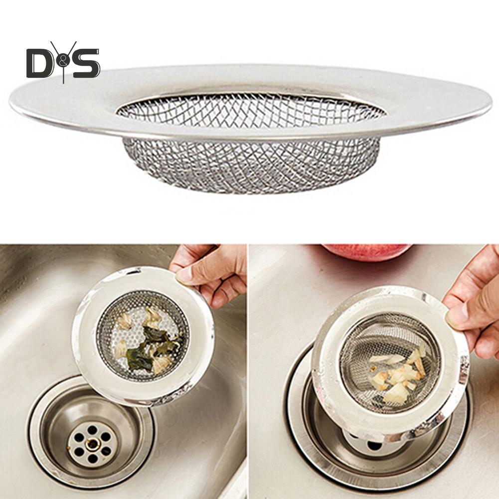 Stainless Steel Mesh Sink Strainer Trap Bath Hair Drain Hole Metal Flume Filter