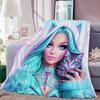 Featuring a Beautiful Woman Flannel Blanket Soft Fluffy Throw Kids Adult Quilt Blanket For Sofa Bed Throw Outdoor Travel Camping