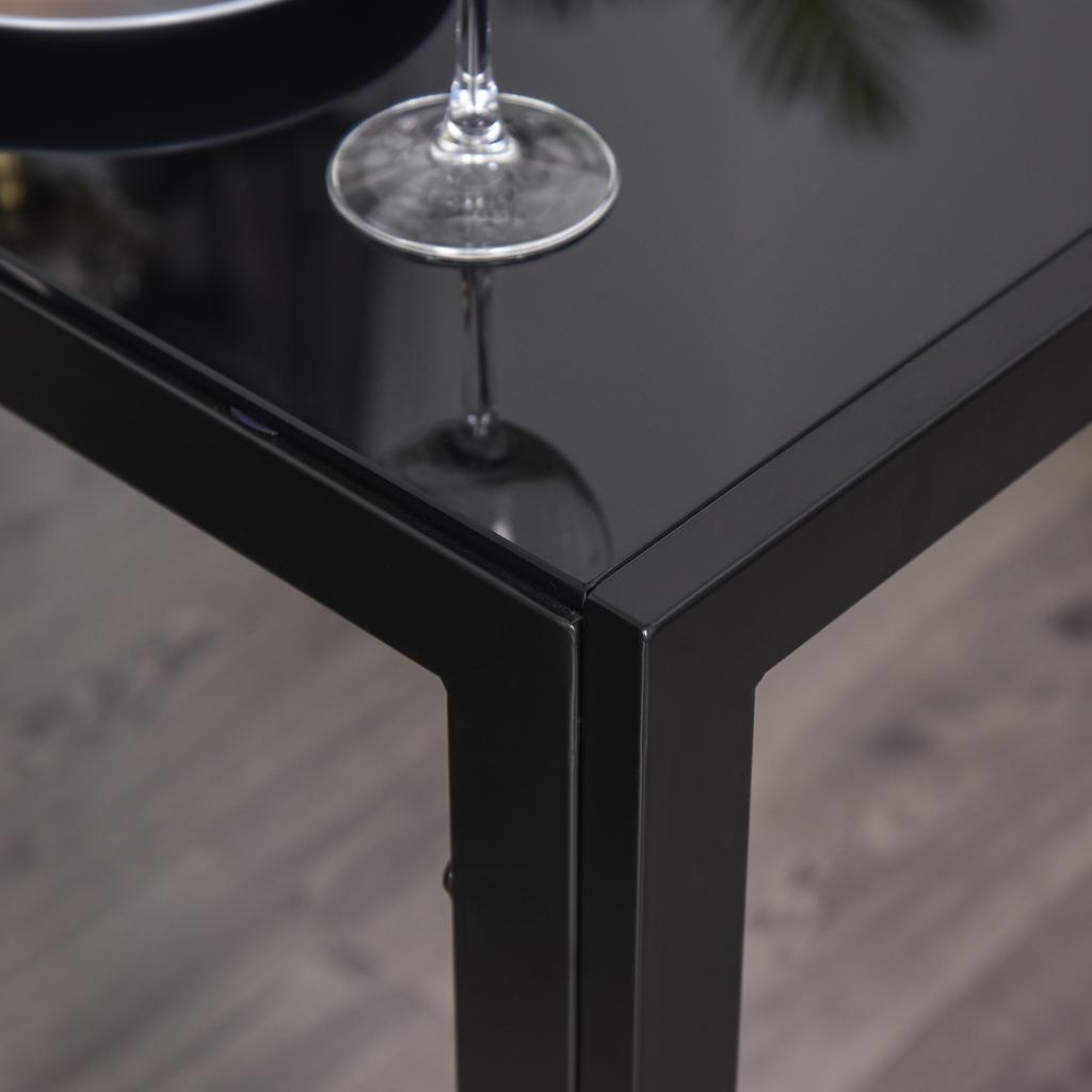 Dining Set, Dining Table with 2 Chairs, Space-Saving Dining Room Set, Seating Group, Black