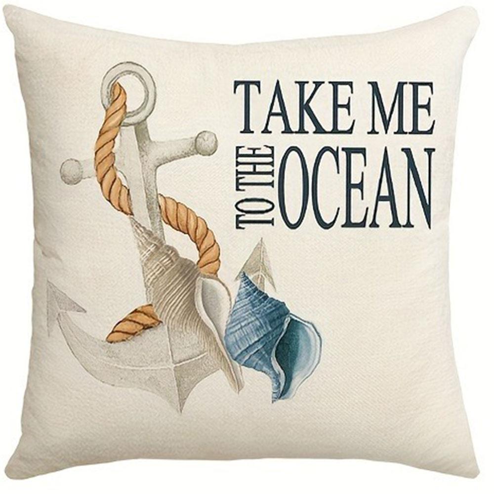 Nautical Theme Fashion With Zipper Closure Living Room Sofa Ocean Style Decorative Pillow Cover Does Not Include Pillow Core