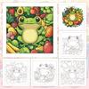 Frog Diary Coloring Book, Teenagers, Various Patterns, 100g Heavyweight Paper, Stress Relief, Birthday Gift