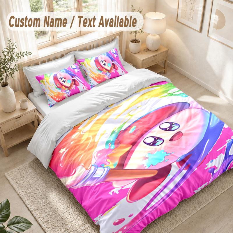 Kirby Bettwäsche Set, 1 Bettbezug & 2 Kissenbezüge Weich Bequem Schlafzimmer Heimtextil Dekor