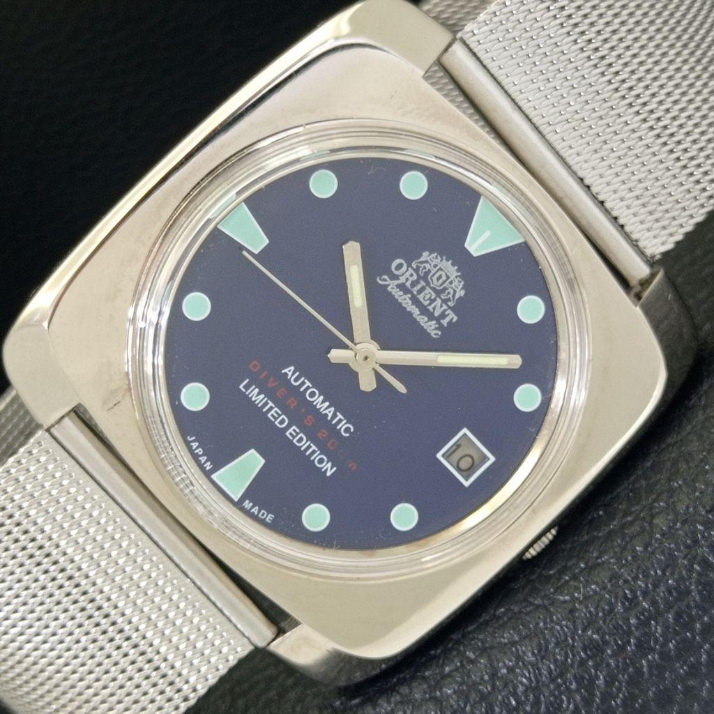

USED VINTAGE ORIENT AUTOMATIC 46941 JAPAN MENS BLUE COLOR DIAL WATCH a702216-5 R123-a702216