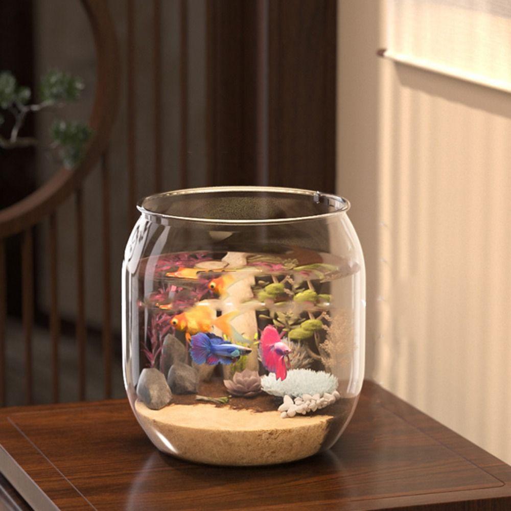 Plastic Ecological Tank Ultra Clear Creative Landscape Fish Tank Anti-broken Transparent Fish Bowl Living Room