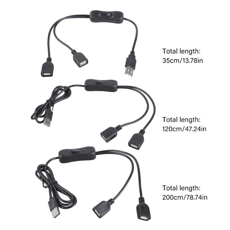 Double USB Output Charging Cord With Switcher For Home Office Use Flexible Lengths Fast Speed Power Supply