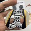 Vintage Painted Big Wooden Earrings Ethnic Exaggerated Pattern Geometric Statement Drop Earrings Vacation Party Jewelry