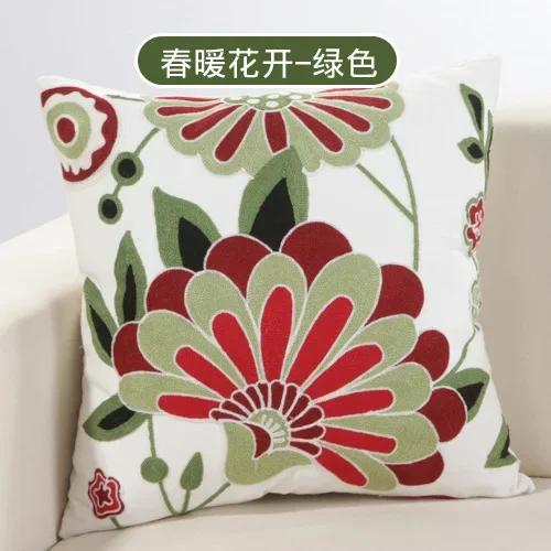 Cotton Ethnic Style Embroidery Pillow Case Car Pillow Cover Sofa Large Cushion Cover 45x45cm Luxury Pillow Case