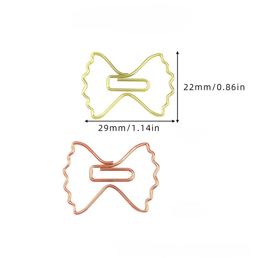 Cute Bow Shaped Paper Clips Decorative Metal Bookmarks for Office School Stationery Creative Paper Clips for Document Organizing