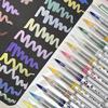 48 Colors Straight Liquid Acrylic Paint Marker Pens with Soft Brush Tip - Non-bleeding, Layerable, for Fabric, Canvas, Rock