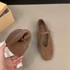 2024 Spring New Brand Women Flats Round Toe Shallow Slip On Ladies Casual Ballet Shoes Soft Leather Eelgant Dress Shoes