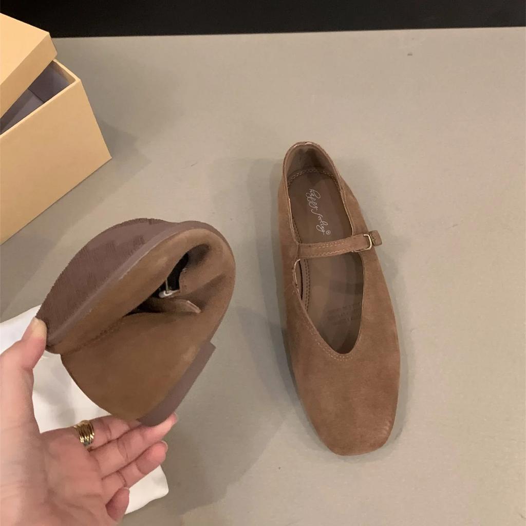 2024 Spring New Brand Women Flats Round Toe Shallow Slip On Ladies Casual Ballet Shoes Soft Leather Eelgant Dress Shoes