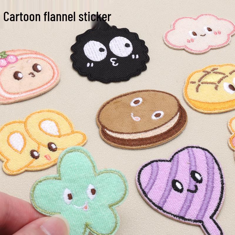 Self-Adhesive Cartoon Plush Embroidery Patches for Clothing and Accessories Repair