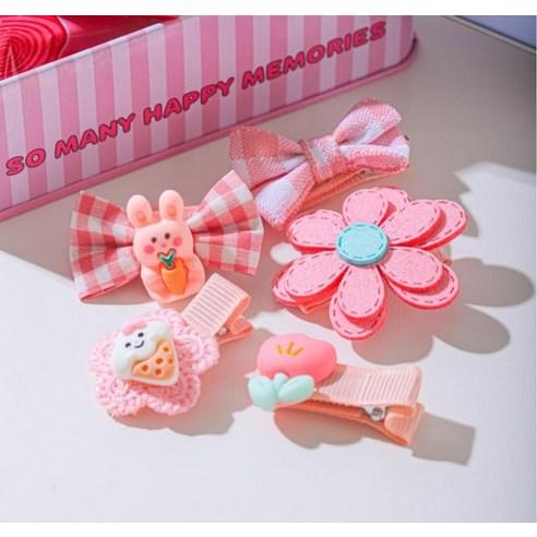 Bunny & Carrot Hair Clip Set for Kids Cute Hair Accessories 5 Pcs